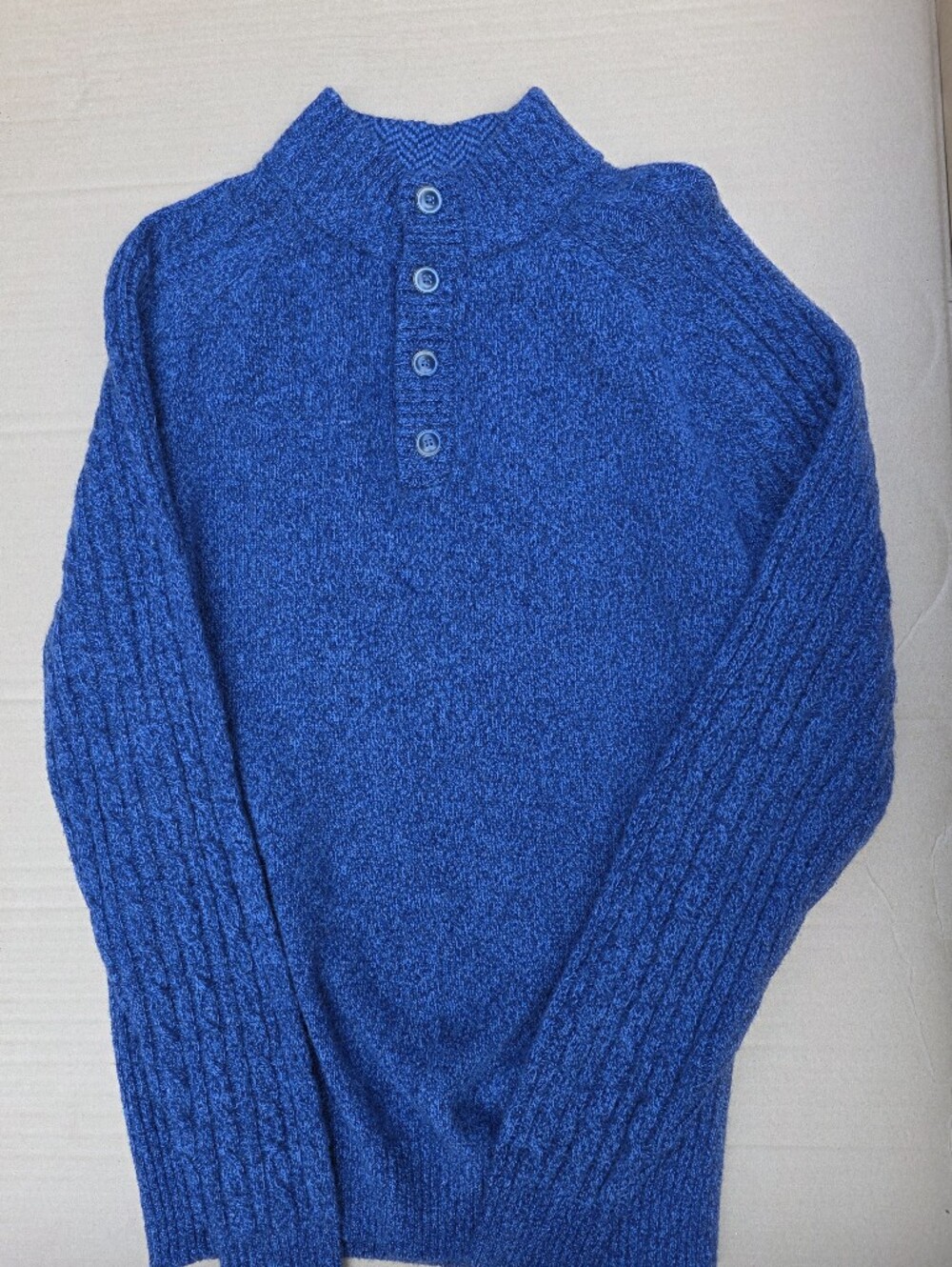 Jos. A. Bank Men's Royal Blue Button-Neck Wool Cardigan